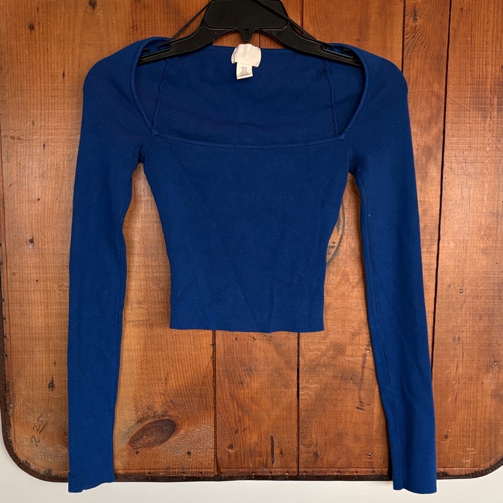 H&M Cobalt Blue Crop Sweater